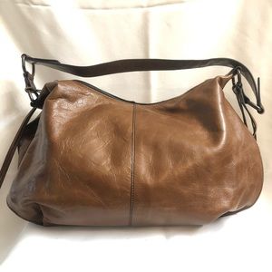 Hobo shoulder bag brown leather